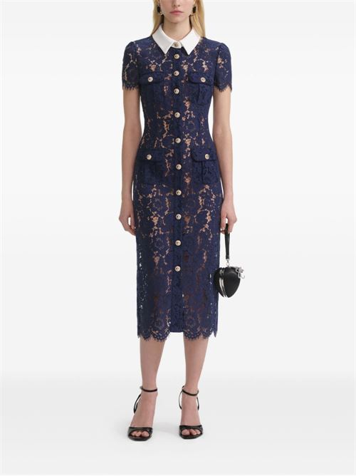 Abito midi in pizzo SELF PORTRAIT | PF25020MBLUE